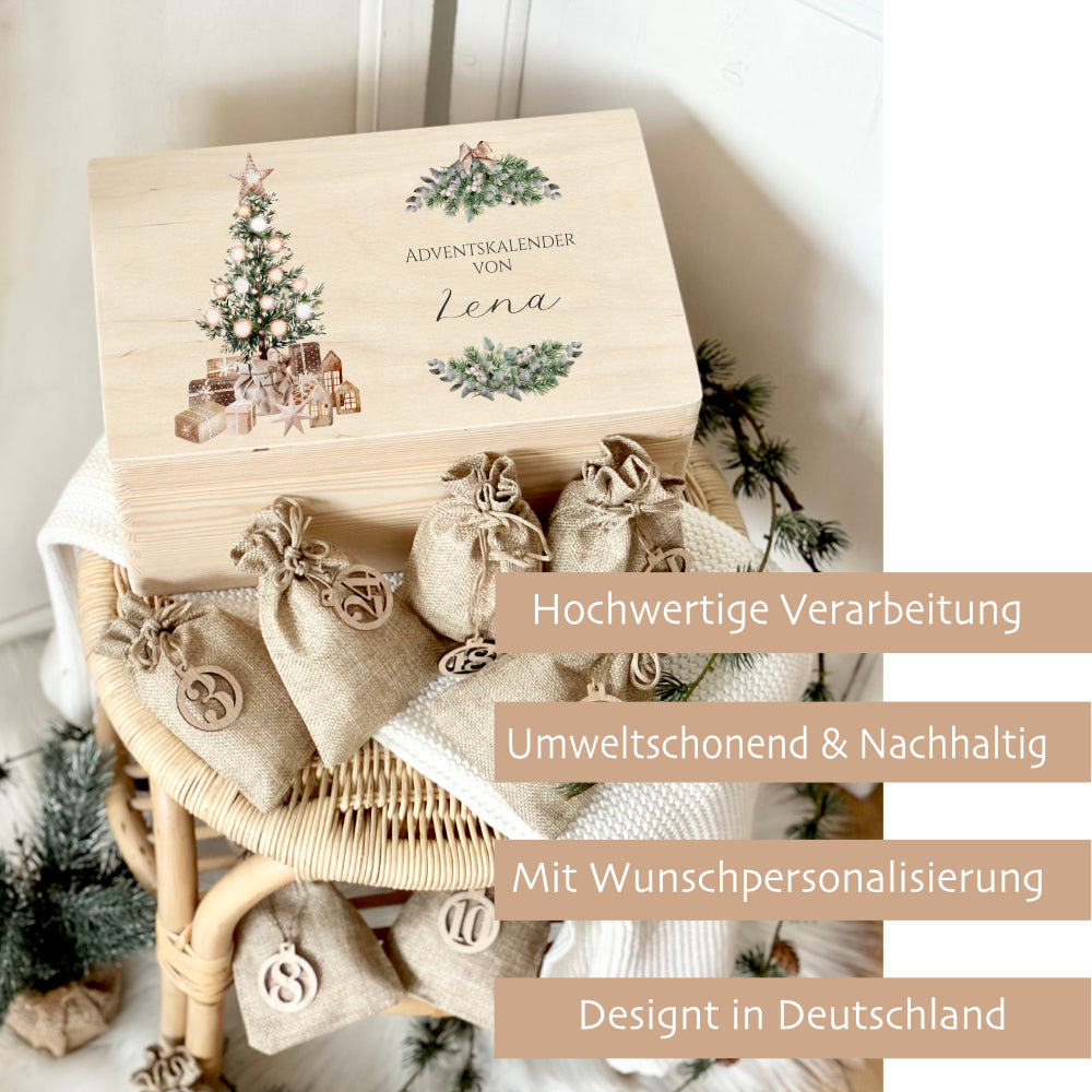 Personalisierter Adventskalender zum Befüllen für Kinder