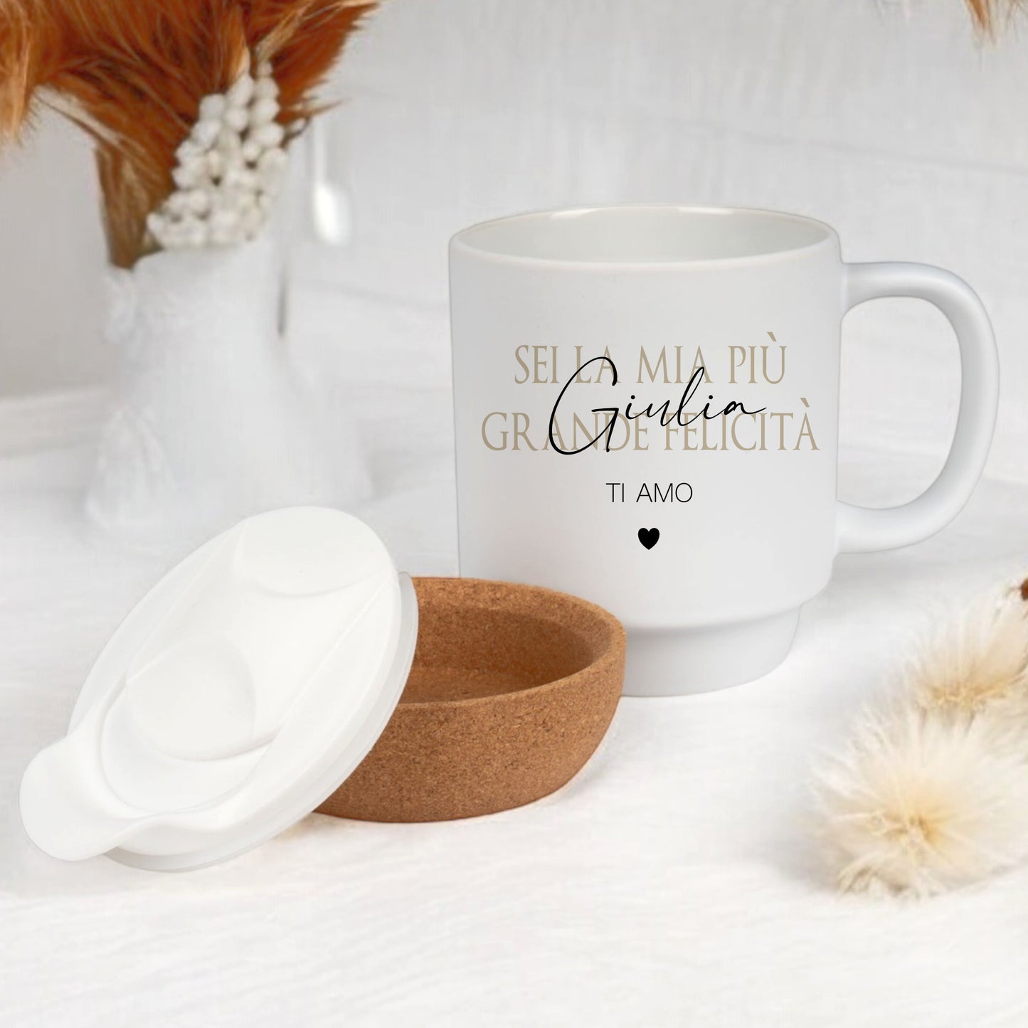 Geschenk Tasse Namen italienisch, Kaffeetasse Tee Tasse Geburtstag, TI AMO Geschenk Freundin Mama Geburtstagsgeschenk Valentinstag Frau