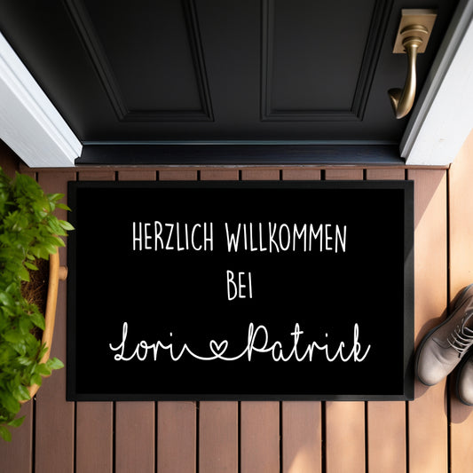 Personalisierte Fußmatte Herzlich Willkommen mit Namen Fussmatte Geschenk Umzug Zuhause Familie Hochzeit Fußmatte