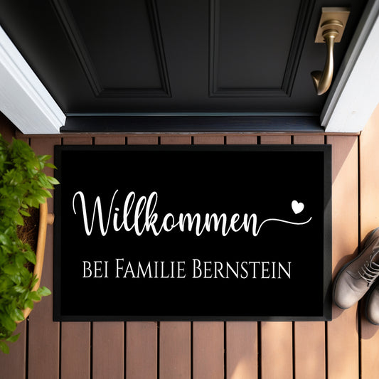 Personalisierte Fußmatte Willkommen Fussmatte Familie Schmutzfangmatte Türmatte Geschenk Umzug Familie Zuhause Fußmatte