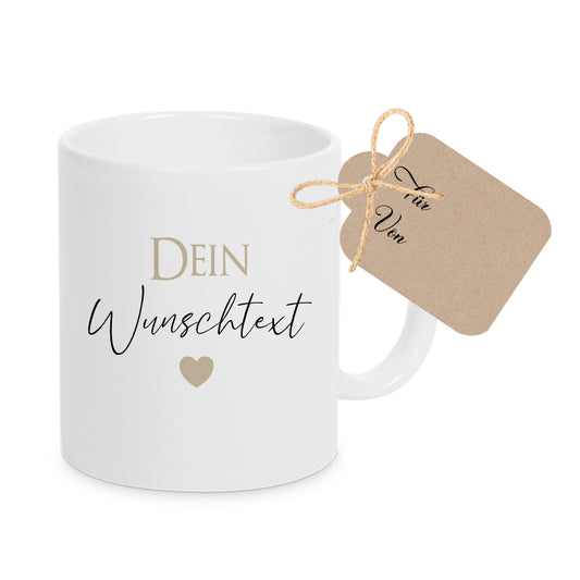 Tasse personalisiert, Kaffeetasse mit Wunschtext, Namen aus Keramik