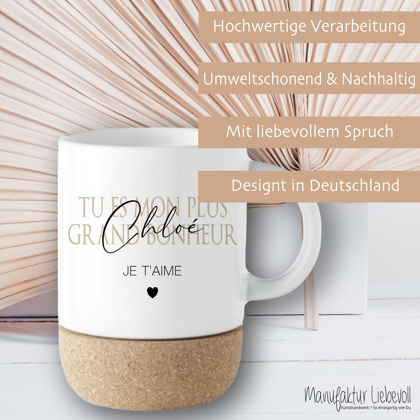 Geschenk Tasse Namen französisch, Kaffeetasse Tee Tasse Geburtstag, Je t'aime Geschenk Freundin Mama Geburtstagsgeschenk Valentinstag Frau