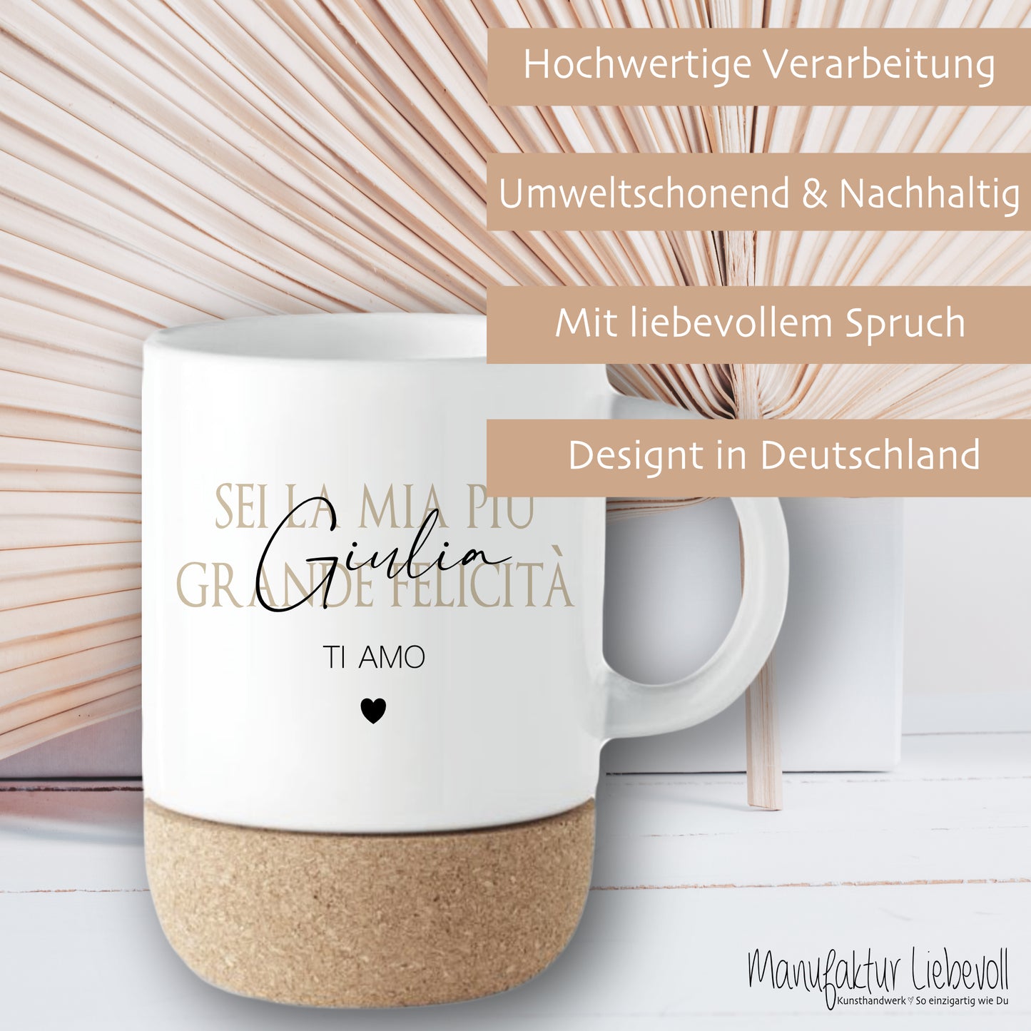 Geschenk Tasse Namen italienisch, Kaffeetasse Tee Tasse Geburtstag, TI AMO Geschenk Freundin Mama Geburtstagsgeschenk Valentinstag Frau