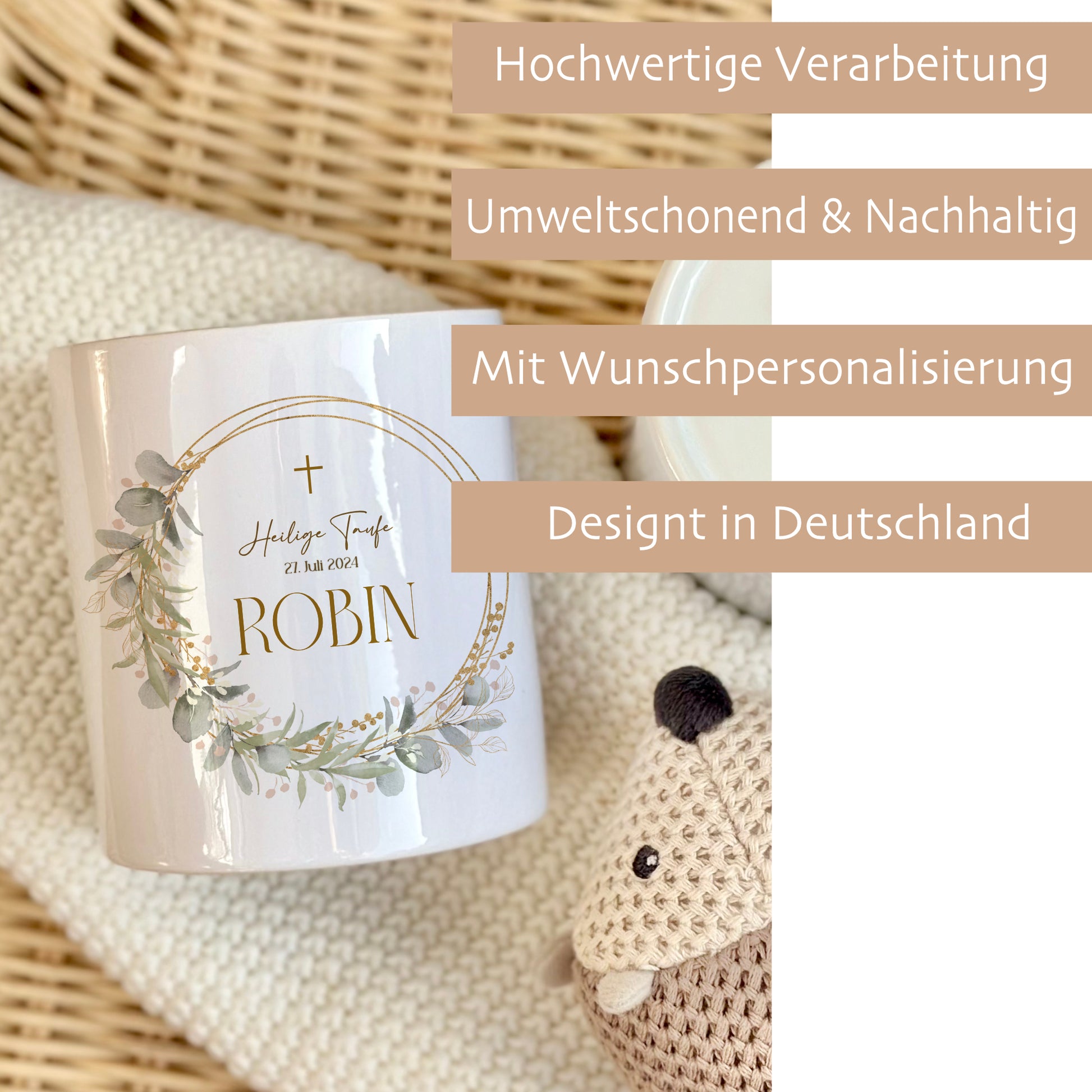 Spardose mit Namen als Geschenk zur Taufe Taufgeschenk