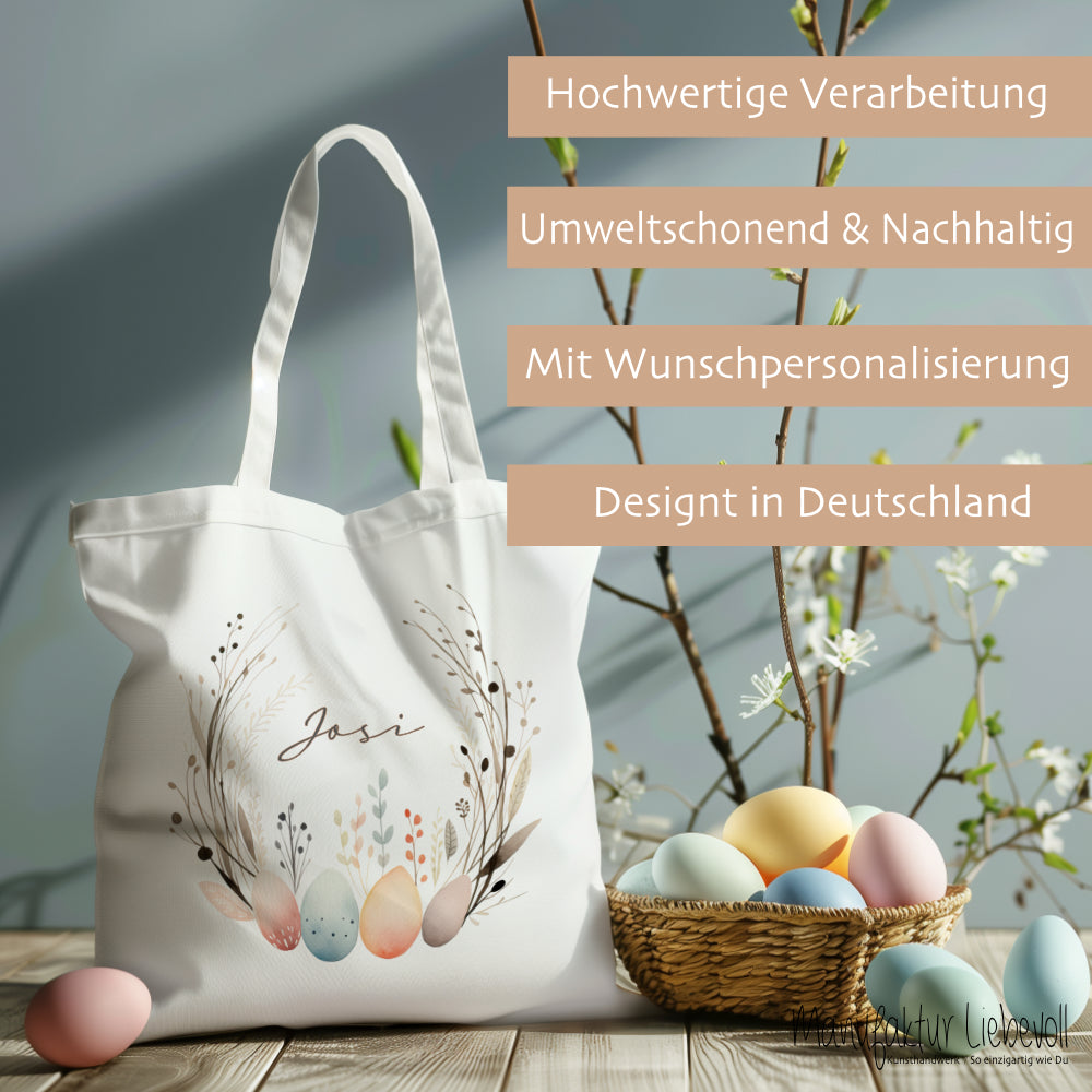 Personalisierter Osterbeutel mit Osterhasen für Kinder, Kinderbeutel zu Ostern