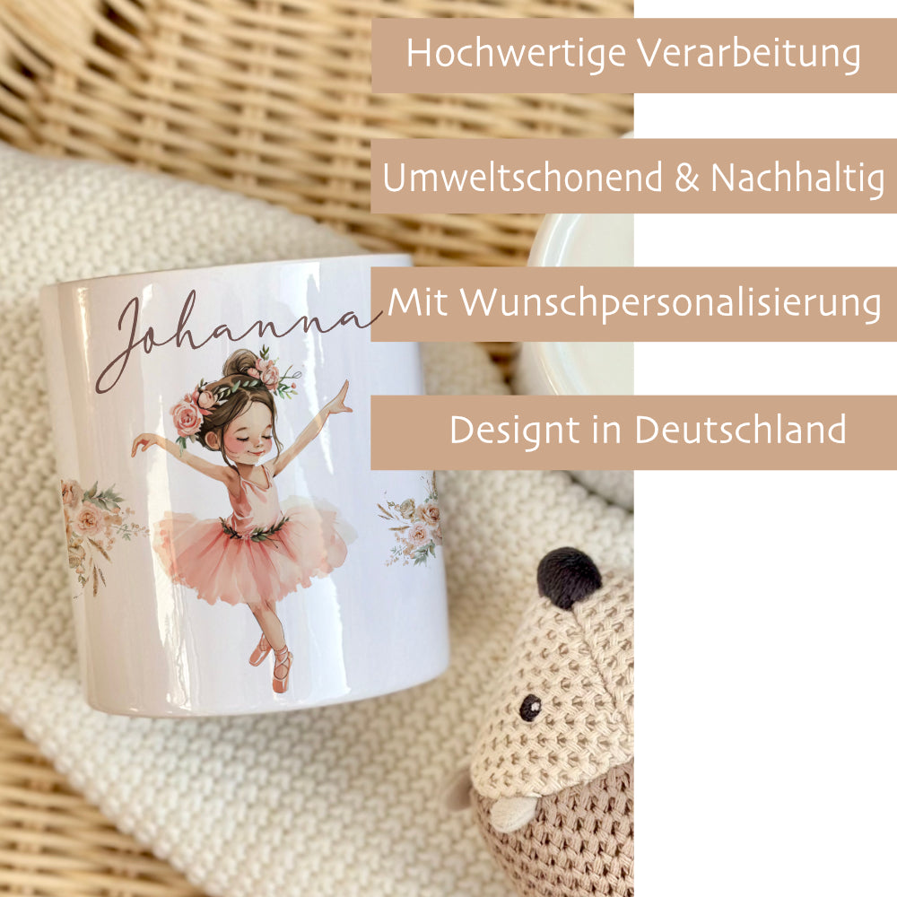 Spardose Ballerina mit Namen als Geschenk für Mädchen