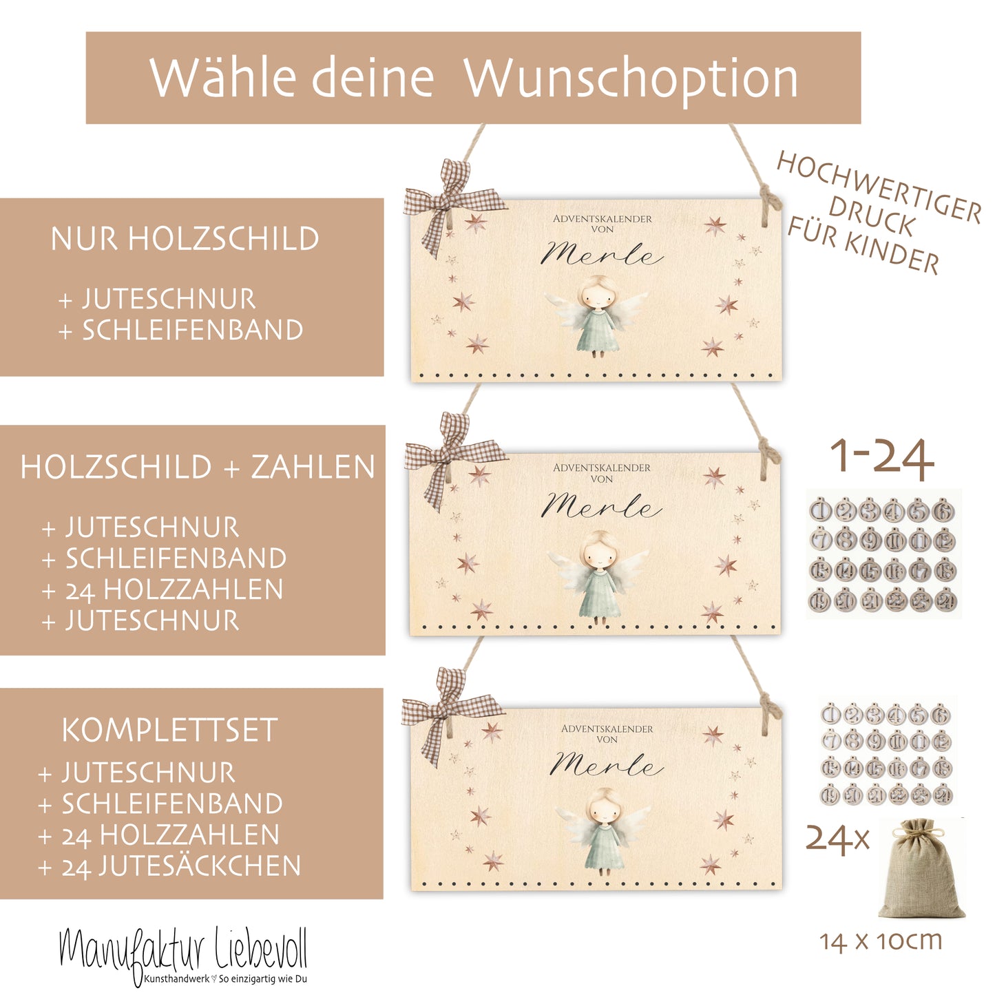 Adventskalender Merle Holzschild