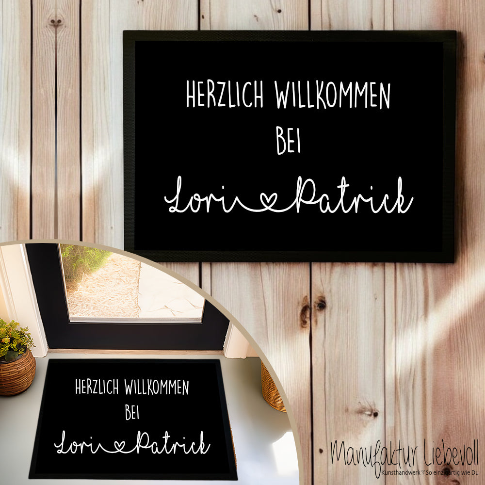 Personalisierte Fußmatte Herzlich Willkommen mit Namen Fussmatte Geschenk Umzug Zuhause Familie Hochzeit Fußmatte