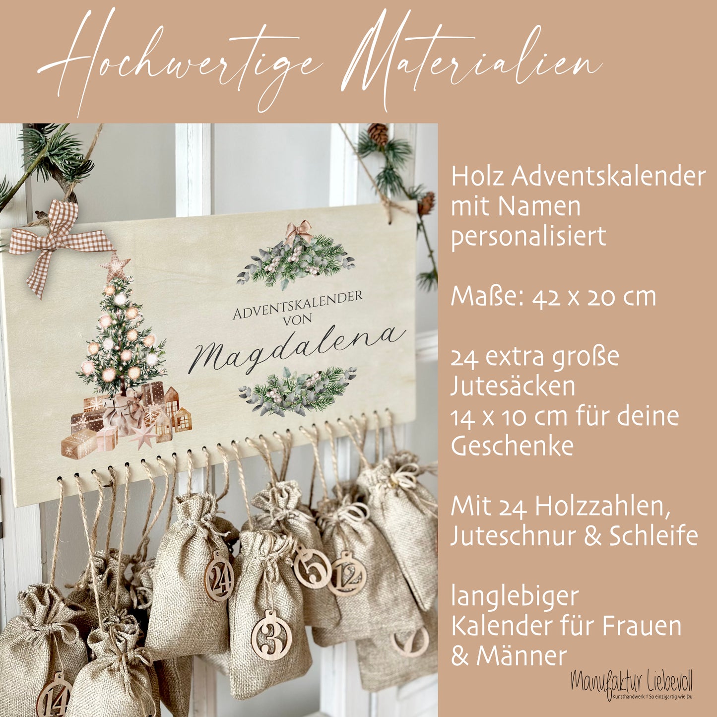 Adventskalender Schild Magdalena