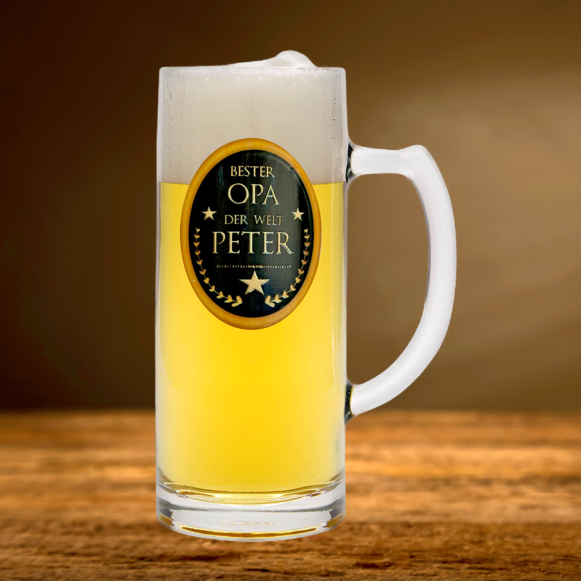 Bierglas Gravur Geschenk Opa personalisiert Name Geburtstag Bierkrug Bierhumpen von Enkel Geburtstagsgeschenk Großvater I Manufaktur Liebevoll