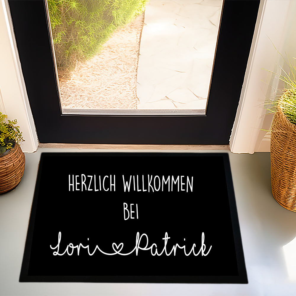 Personalisierte Fußmatte Herzlich Willkommen mit Namen Fussmatte Geschenk Umzug Zuhause Familie Hochzeit Fußmatte