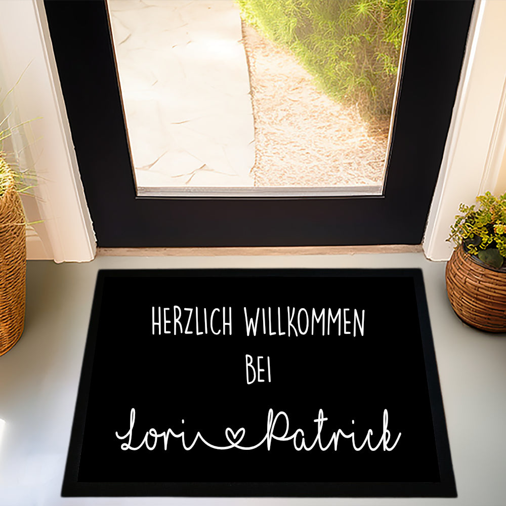 Personalisierte Fußmatte Herzlich Willkommen mit Namen Fussmatte Geschenk Umzug Zuhause Familie Hochzeit Fußmatte