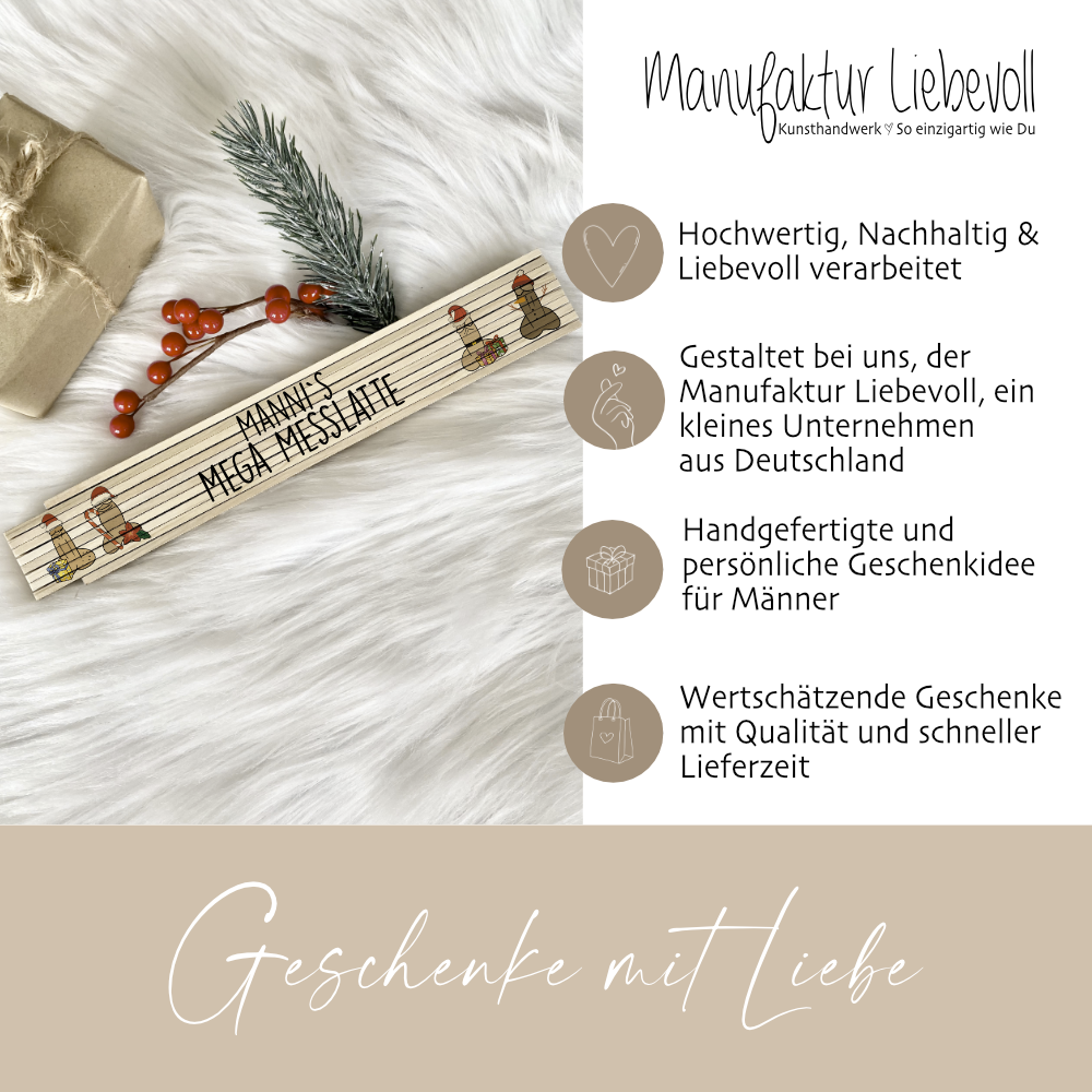 Messlatte - Personalisiert Manufaktur – Zollstock Witziger Pimmel Liebevoll