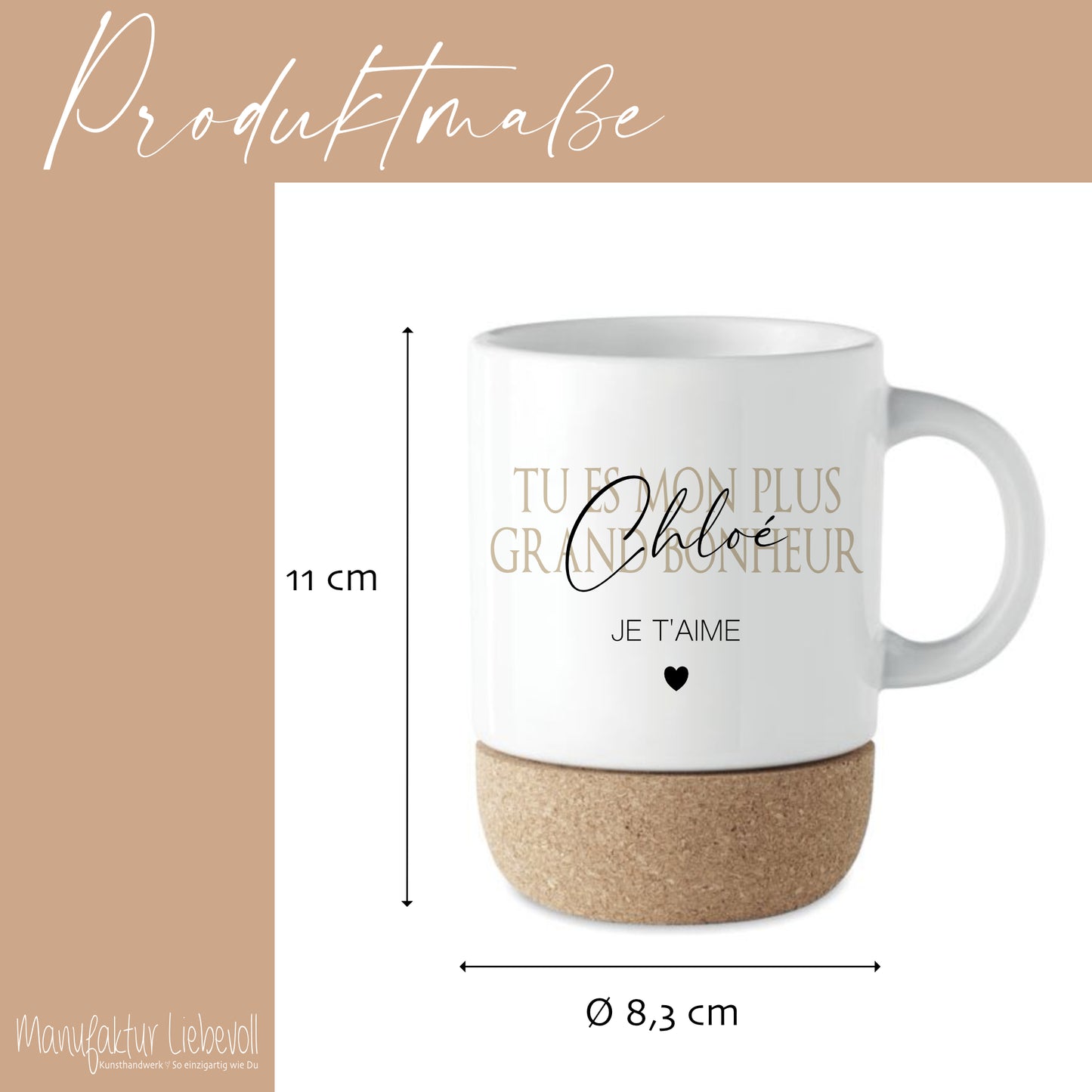 Geschenk Tasse Namen französisch, Kaffeetasse Tee Tasse Geburtstag, Je t'aime Geschenk Freundin Mama Geburtstagsgeschenk Valentinstag Frau