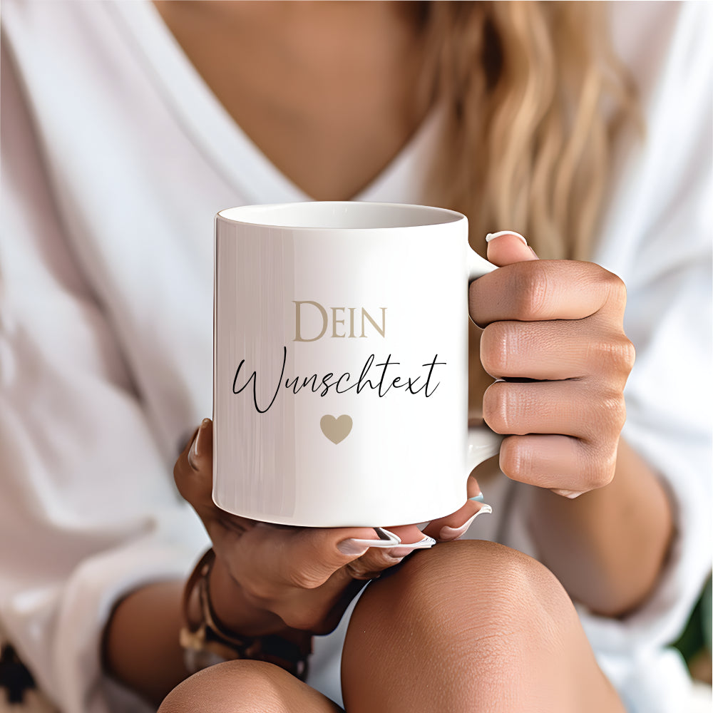 Tasse personalisiert, Kaffeetasse mit Wunschtext, Namen aus Keramik