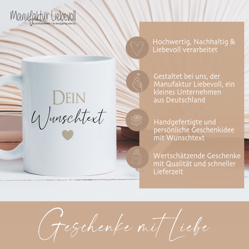 Tasse personalisiert, Kaffeetasse mit Wunschtext, Namen aus Keramik